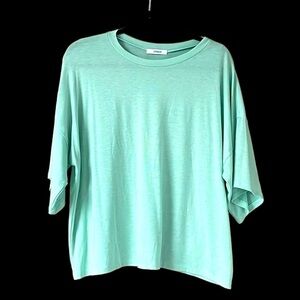 size large Cherish light green soft boxy oversized top